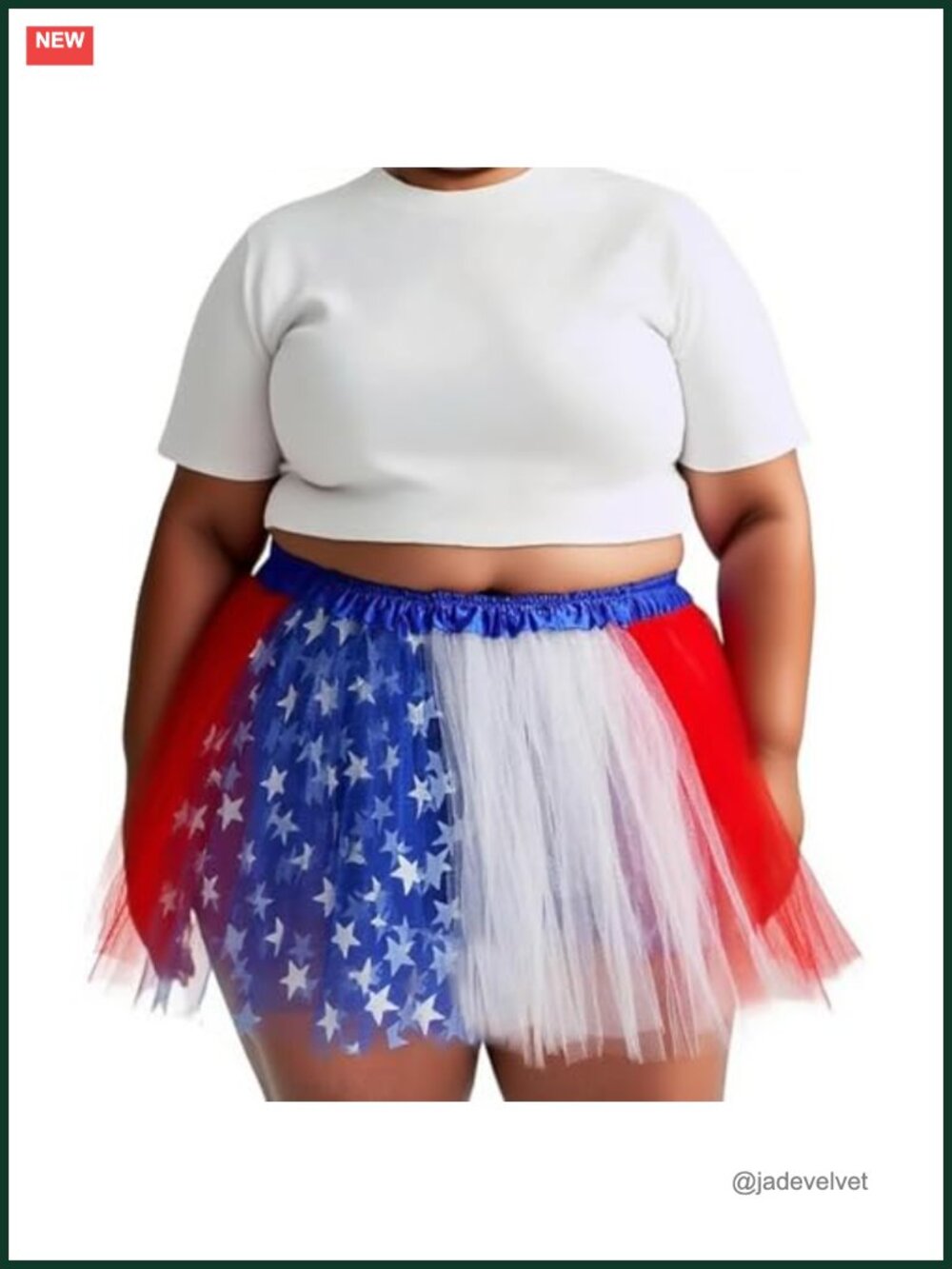 Plus Size Patriotic Tutu Skirt with Stars - Running Tutu for Women